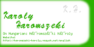 karoly haromszeki business card